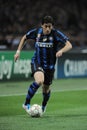 Diego Milito in action during the match